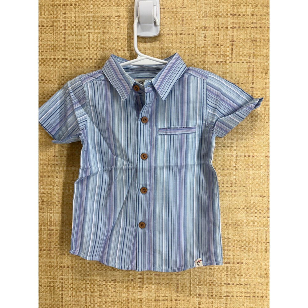 Me & Henry London Multi Blue Stripe Woven Shirt Boys 18-24M NWT HB1240B